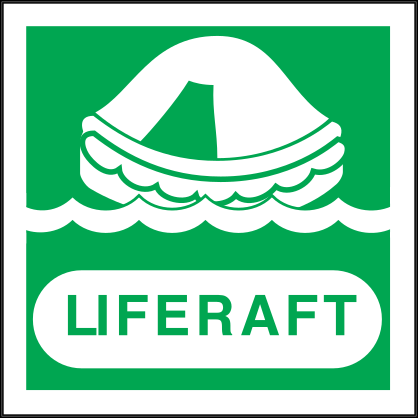 Liferaft Sign Sticker