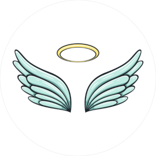 Light Blue Angel Wings Sticker