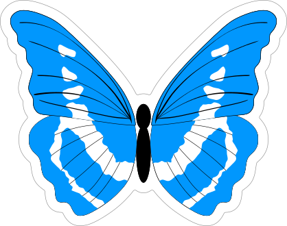 Light Blue Butterfly Sticker