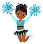 Light Blue Cheerleading Sticker