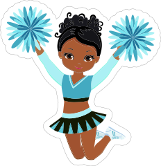 Light Blue Cheerleading Sticker