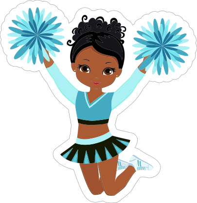 Light Blue Cheerleading Sticker