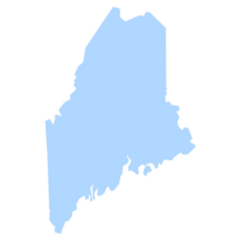 Light Blue Maine State Map Sticker