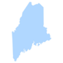 Light Blue Maine State Map Sticker