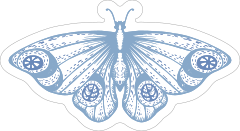 Light Blue Moth Sticker