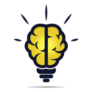 Light Bulb Brain Icon Sticker
