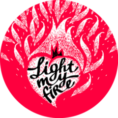 Light My Fire Heart Lettering Illustration Sticker