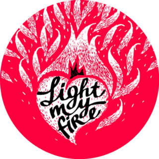 Light My Fire Heart Lettering Illustration Sticker