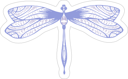 Light Purple Dragonfly Sticker