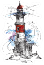 Lighthouse By The Sea Architecture Sticker