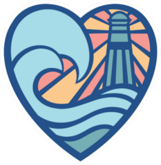 Lighthouse Colorful Heart Sticker