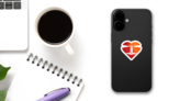 Lighthouse Heart Shape Sticker on a Phone (New) example