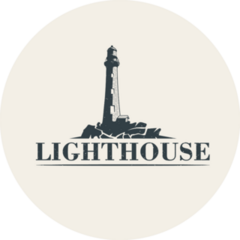 Lighthouse Logo Design Tan Sticker