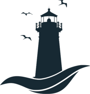 Lighthouse On Wave Simple Sticker