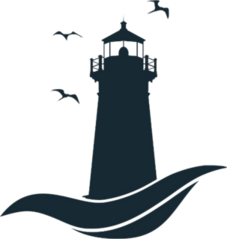 Lighthouse On Wave Simple Sticker