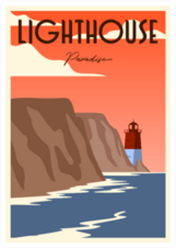 Lighthouse Poster Vintage Minimalist Illustration Sticker