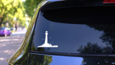Lighthouse Silhouette Sticker on a Rear Car Window (New) example