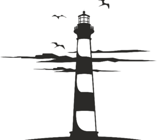 Lighthouse With Clouds Sticker