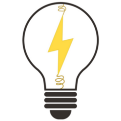 Lightning Bolt Bulb Sticker 