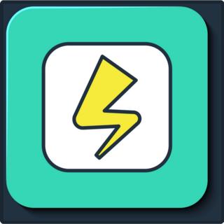 Lightning Bolt on Blue Sticker
