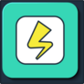 Lightning Bolt on Blue Sticker