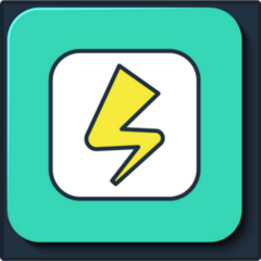 Lightning Bolt on Blue Sticker
