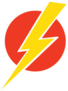 Lightning Bolt On Red Circle Sticker