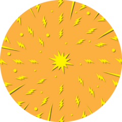 Lightning Bolts Circle Sticker