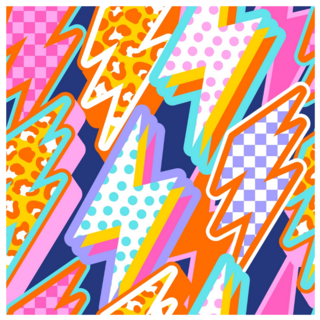 Lightning Bolts Signs Seamless Pattern Sticker