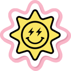 Lightning Eyes Sun Sticker 
