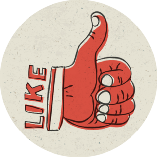 Like Thumb Up Symbol Retro Sticker