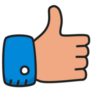Like Thumbs Up Doodle Icon Sticker