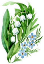 Lily Of The Valley Bouquet Blue Flower Sticker