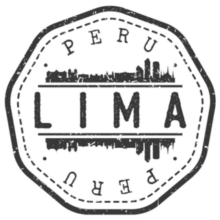 Lima, Peru Stamp Skyline Postmark Sticker