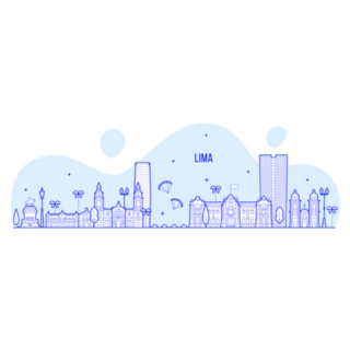 Lima Skyline, Peru Illustration Sticker