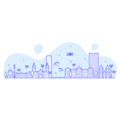 Lima Skyline, Peru Illustration Sticker