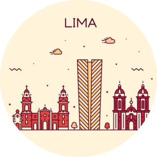 Lima Skyline, Peru Trendy Illustration Sticker