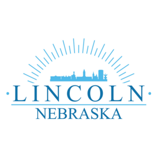 Lincoln Nebraska Blue Lettering Sticker