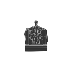 Lincoln Statue Icon Silhouette Washington DC Sticker