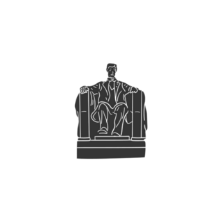 Lincoln Statue Icon Silhouette Washington DC Sticker