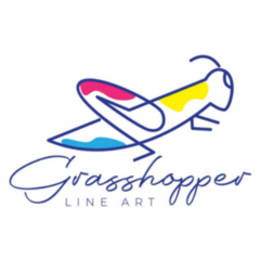 Line Art Abstract Grasshopper Creative Sticker 