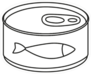 Line Art Black And White Canned Fish Sticker