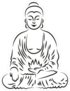 Line Art Buddha Sketch Sticker