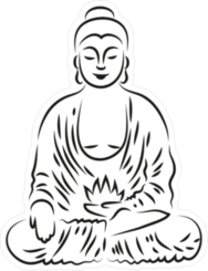 Line Art Buddha Sketch Sticker