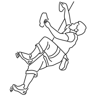 Line Art Climbing Sticker