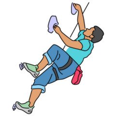 Line Art Color Rock Climb Sticker