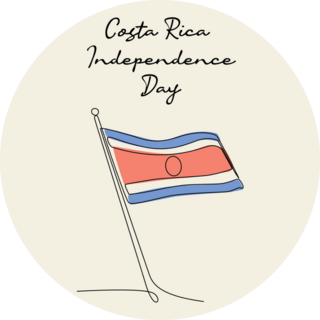 Line Art Costa Rica Sticker