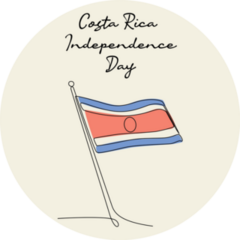 Line Art Costa Rica Sticker