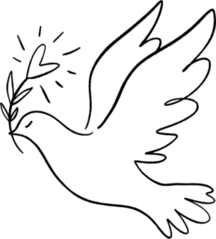 Line Art Dove Sticker
