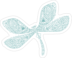 Line Art Dragonfly Sticker